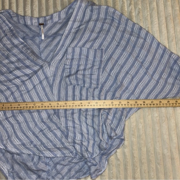 Free People Striped Blue and White Blouse - Picture 6 of 7